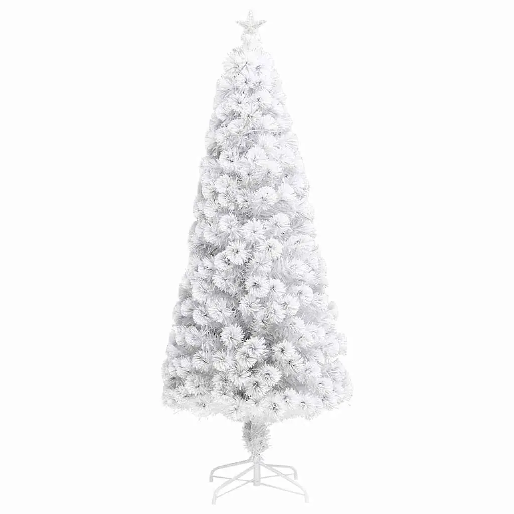 Artificial Christmas Tree PVC Fibre Optic LED 180cm White