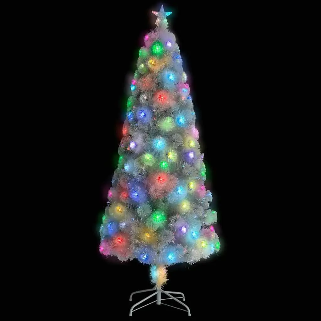 Artificial Christmas Tree PVC Fibre Optic LED 180cm White