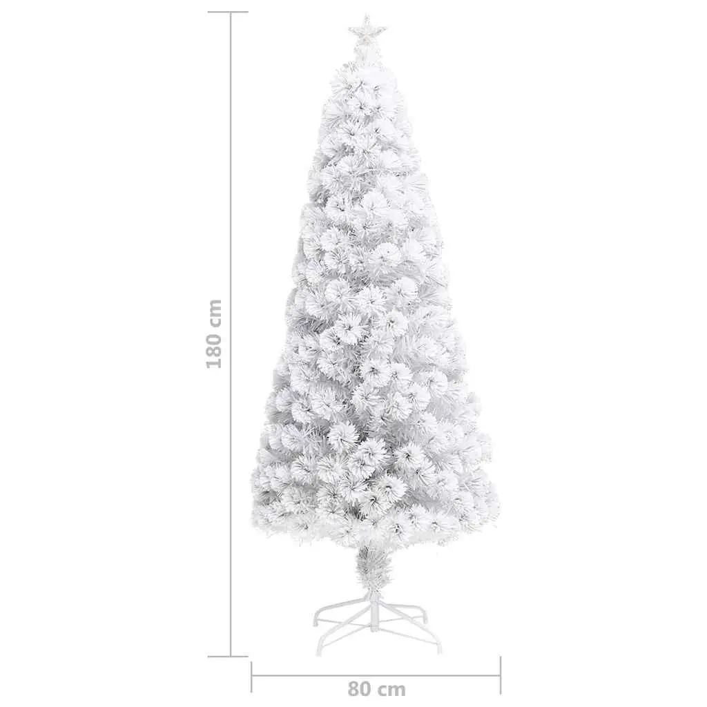 Artificial Christmas Tree PVC Fibre Optic LED 180cm White