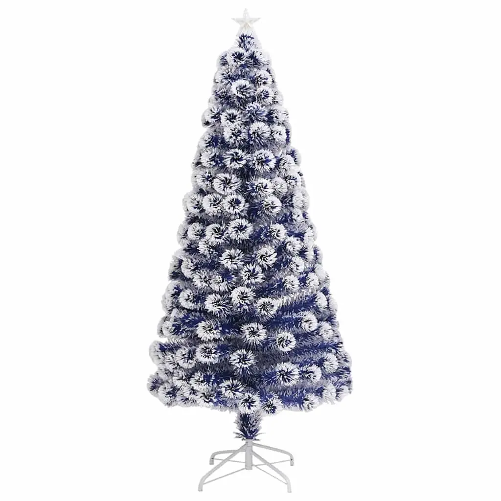 Artificial Pre-lit Christmas Tree White 150cm Fibre Optic LED Festive Decoration