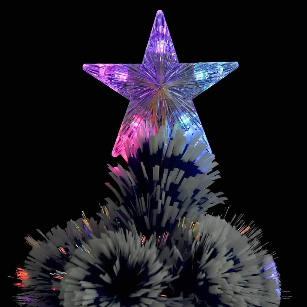 Artificial Pre-lit Christmas Tree White 150cm Fibre Optic LED Festive Decoration