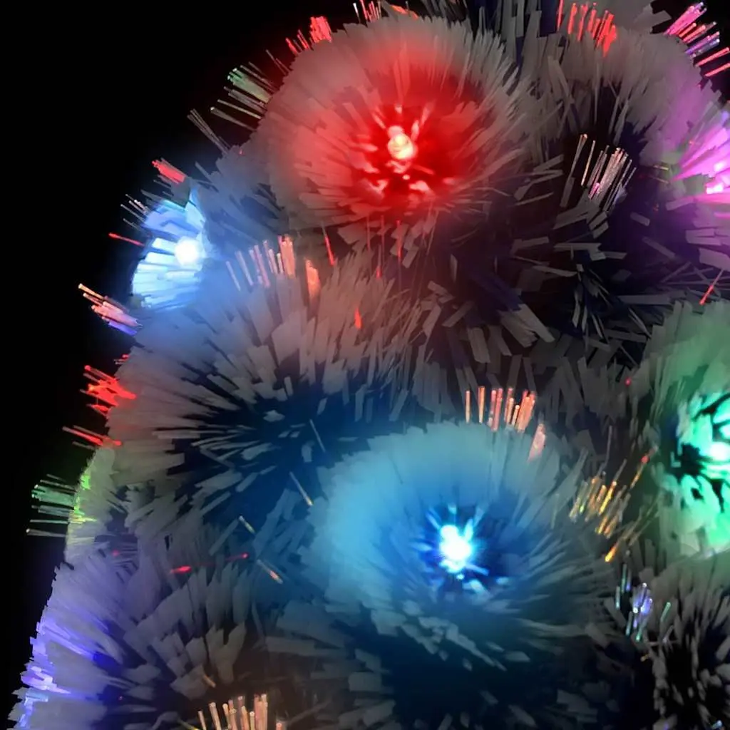 Artificial Pre-lit Christmas Tree White 150cm Fibre Optic LED Festive Decoration
