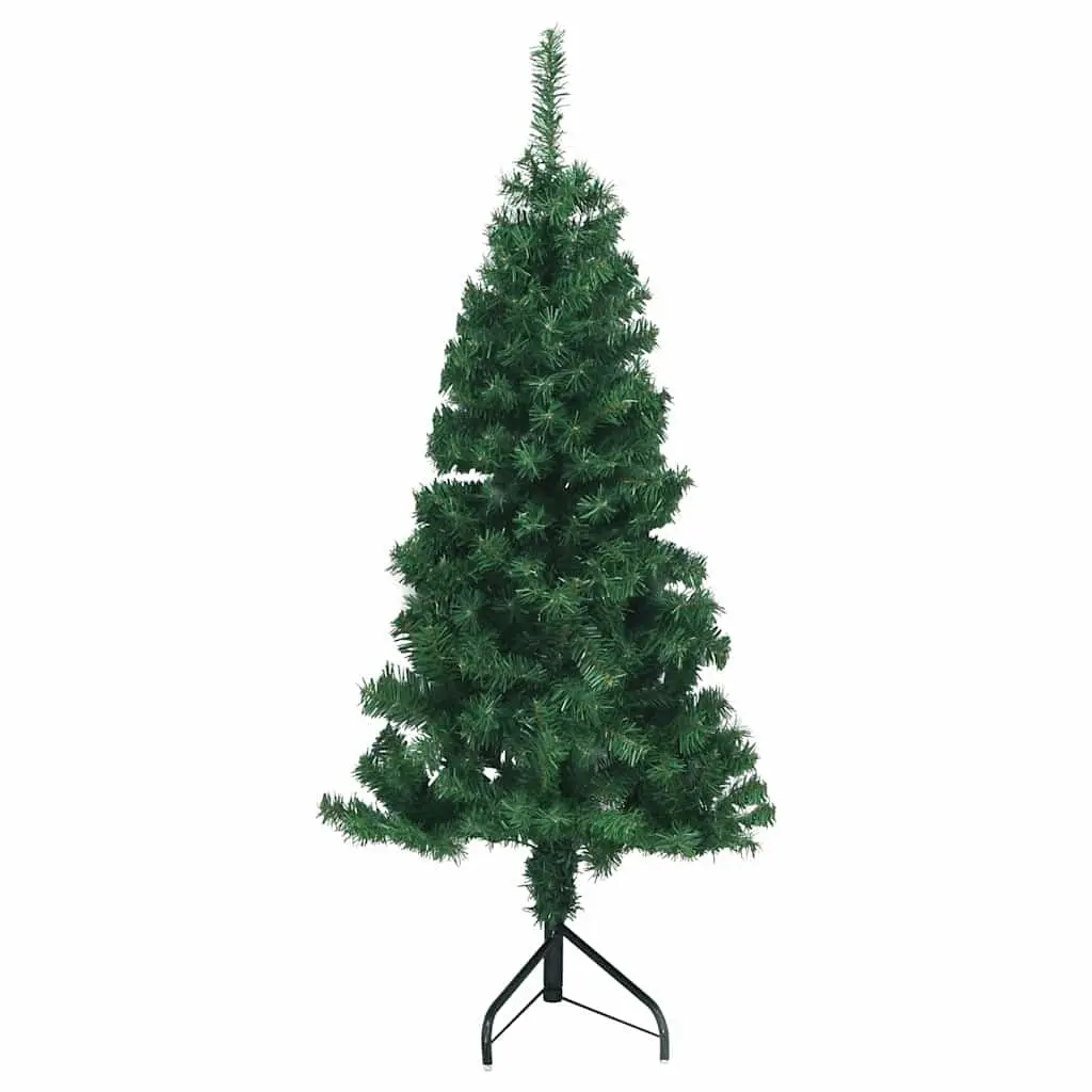 Corner Artificial Christmas Tree PVC 120cm Green Adjustable Branches Steel Stand