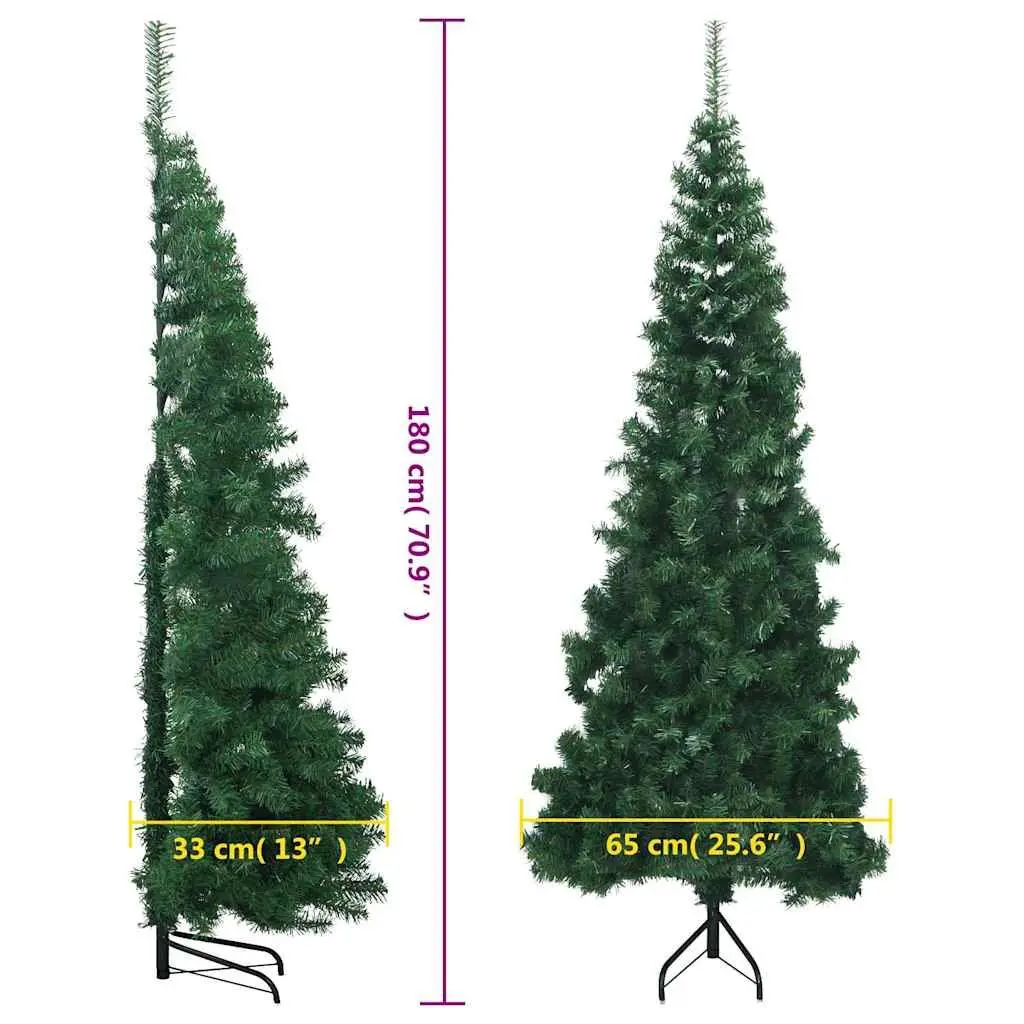 Corner Artificial Christmas Tree Green 180cm PVC Holiday Seasonal Decoration