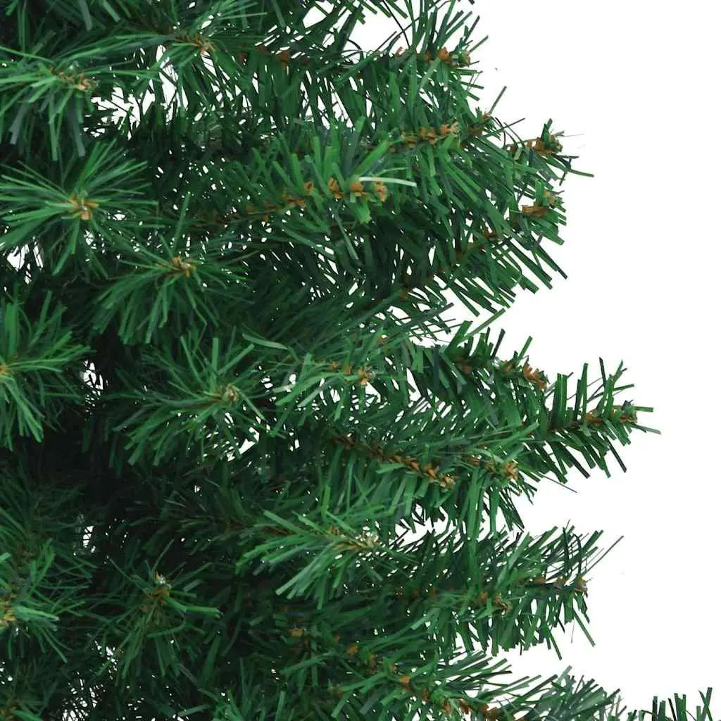 240cm Green PVC Corner Christmas Tree for Indoor Display with Adjustable Branches