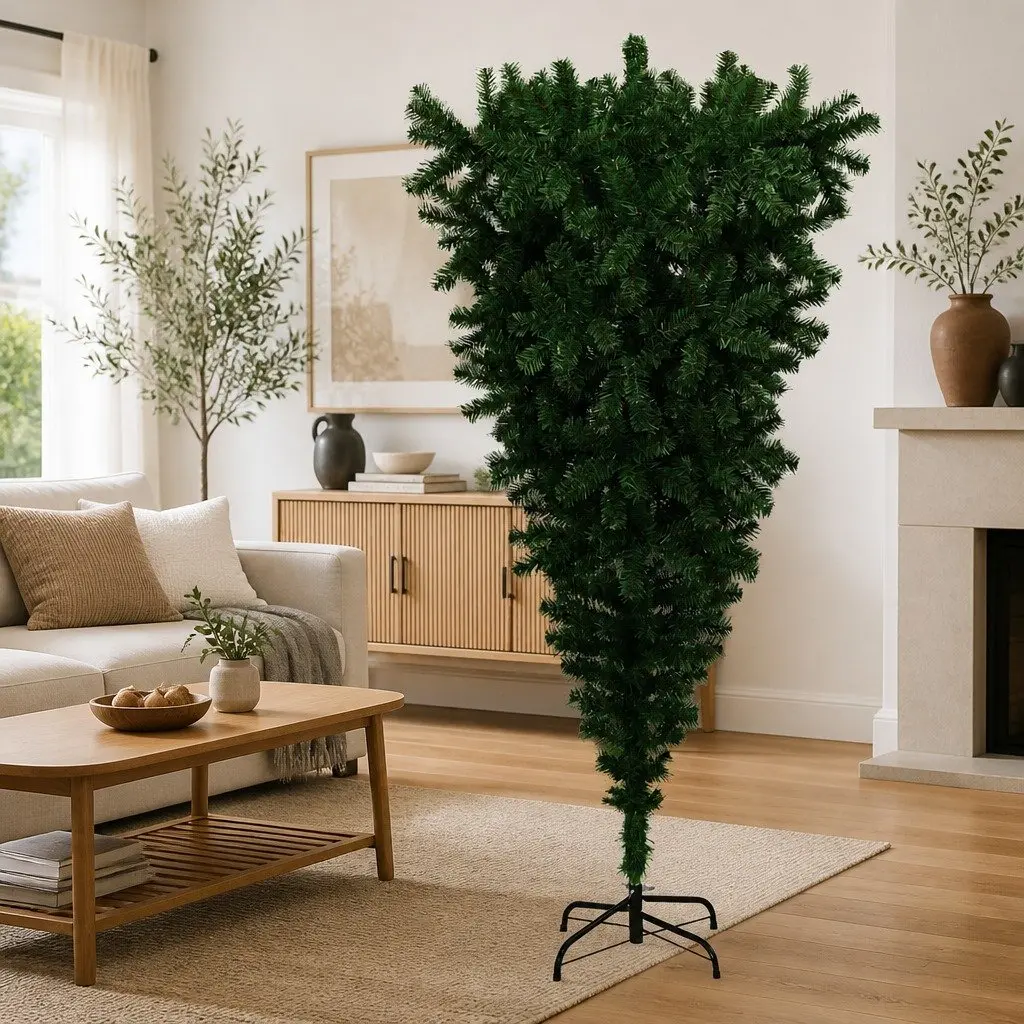 180cm Upside-Down Christmas Tree for Festive Spaces