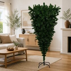 Practical 180cm Upside-Down Christmas Tree for Festive Spaces