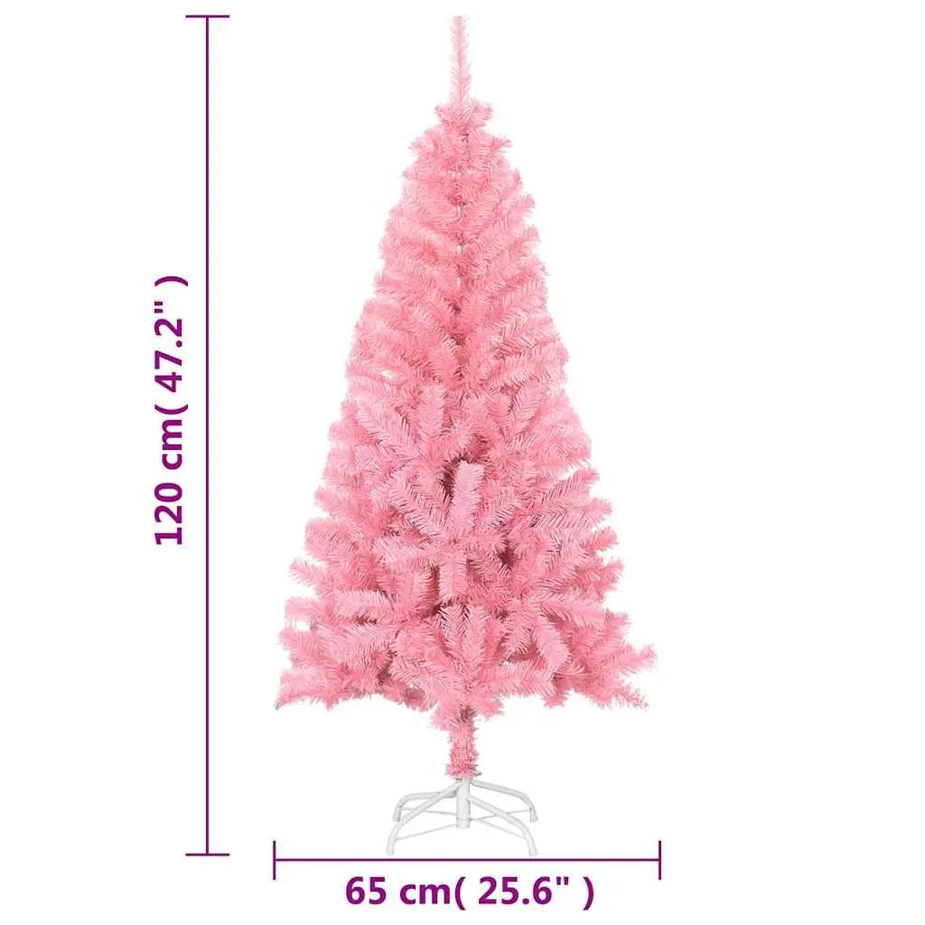 Pink PVC Artificial Christmas Tree 120cm Indoor Seasonal Holiday Home Decoration