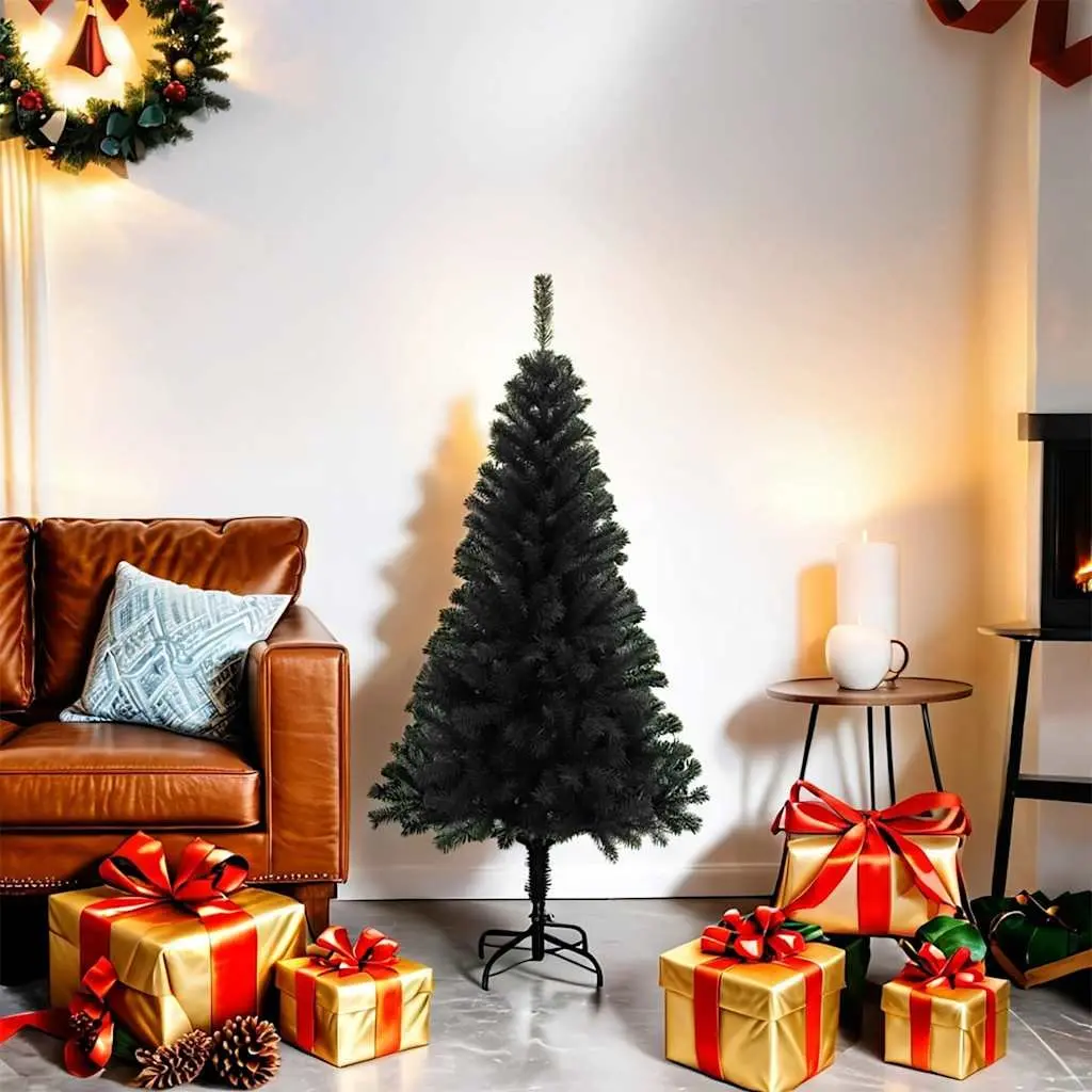 Artificial Christmas Tree PVC 120cm Black Indoor Outdoor