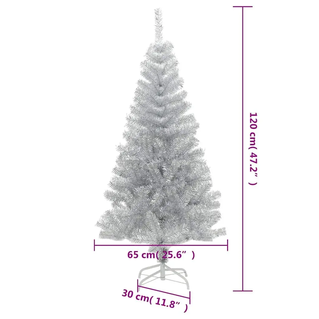 120cm Silver Artificial Holiday Tree Indoor Seasonal Decoration PET Material