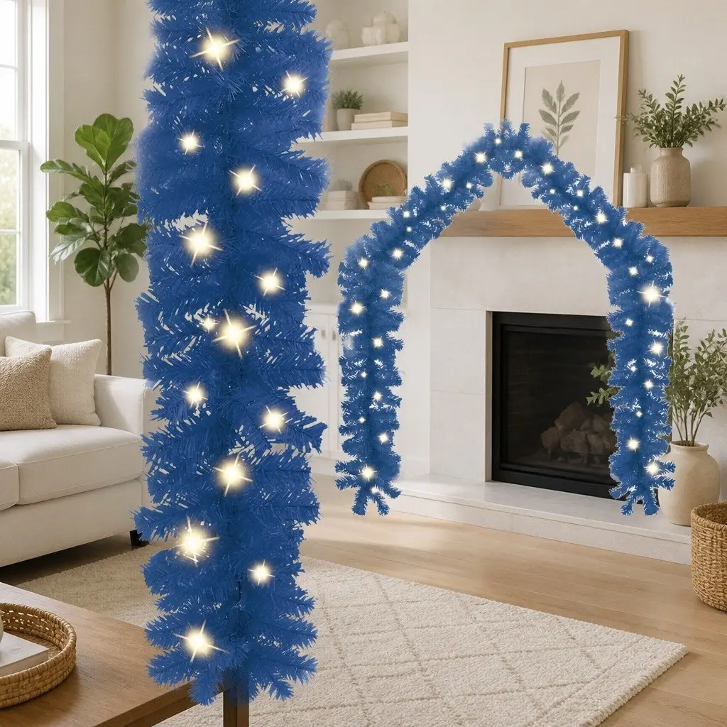 20m Indoor Outdoor Blue LED Lights Christmas Garland Seasonal Decoration
