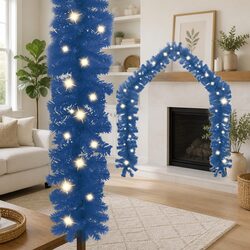 Versatile Blue Christmas Garland with 20m LED Lights