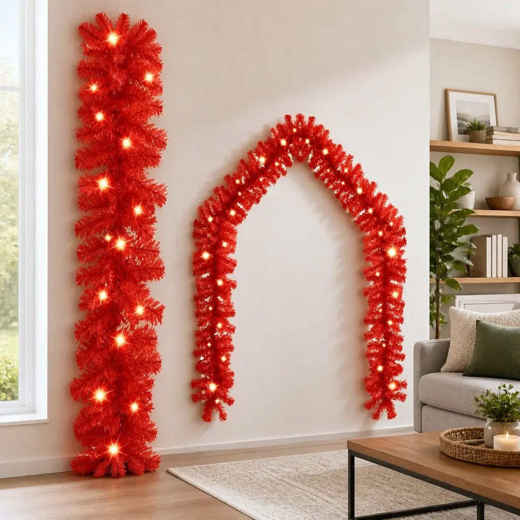 Red LED Garland for Home Holiday Decoration