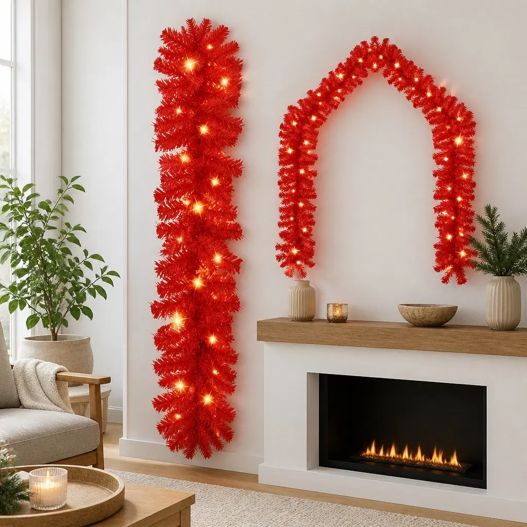 10m Red Christmas Garland for Holiday Use
