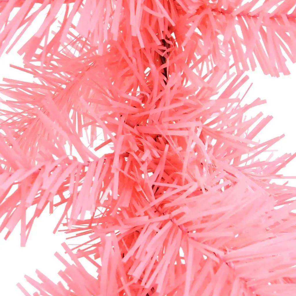 Christmas Garland PVC 20m Pink with LED Lights