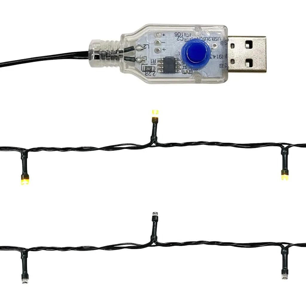 10m Gold LED Christmas Garland for Home Use