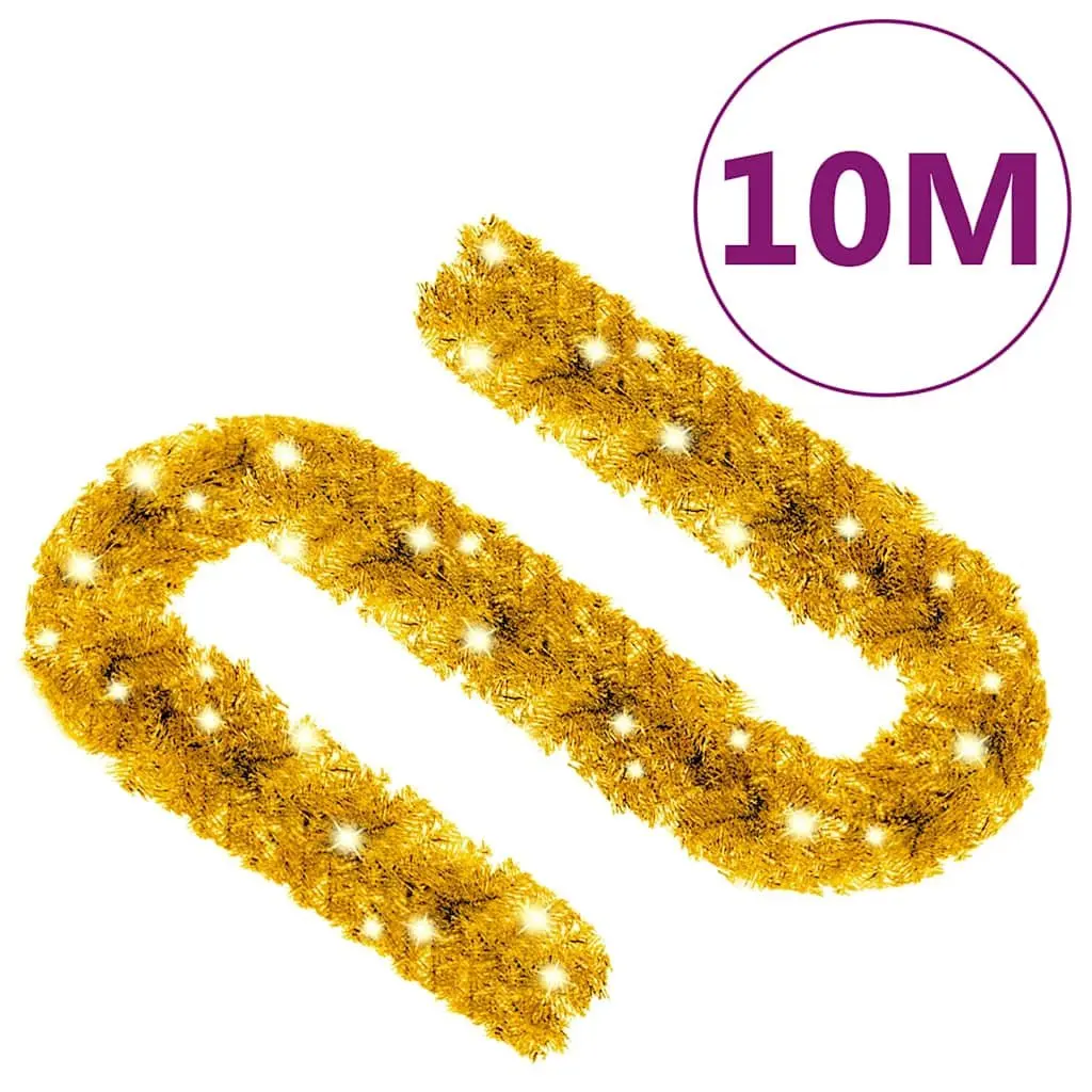 10m Gold LED Christmas Garland for Home Use