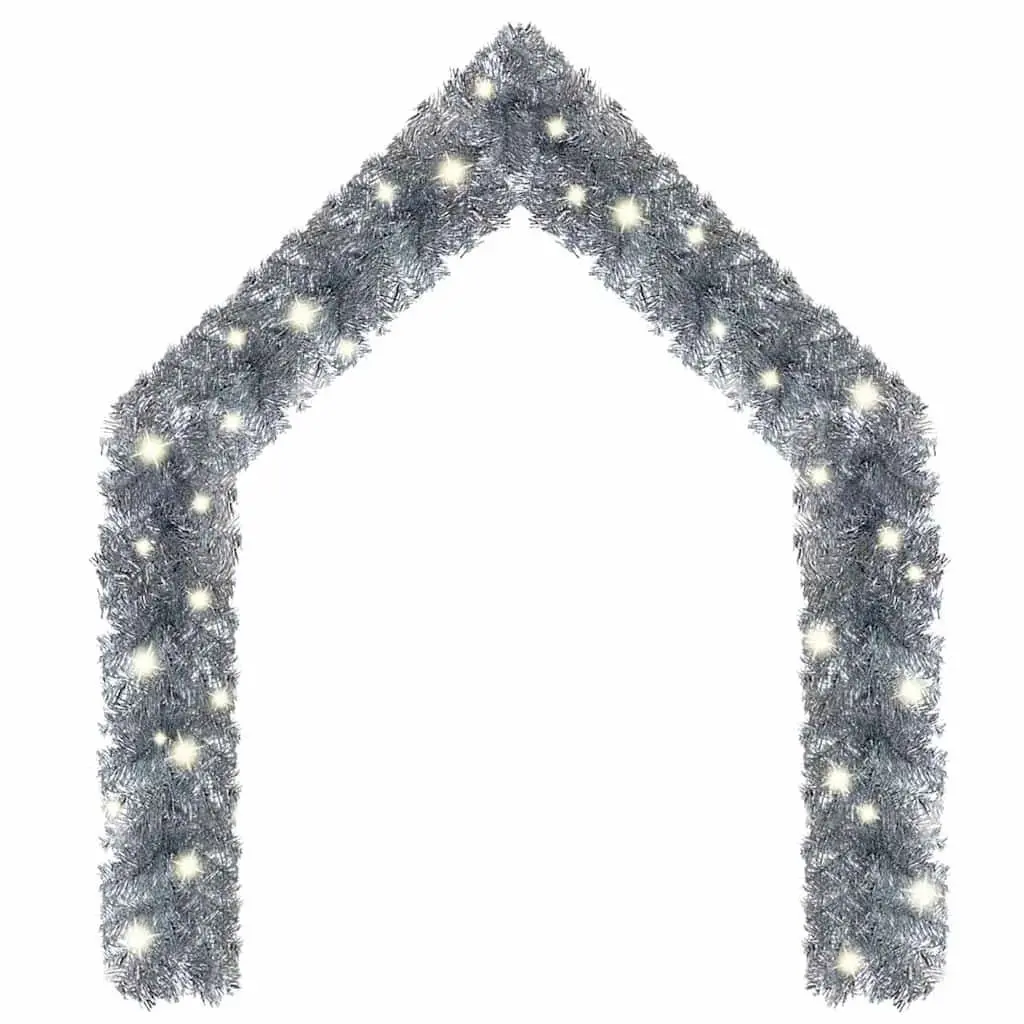 LED Christmas Garland Silver 10m Flexible Holiday Decoration for Home Stair and Window