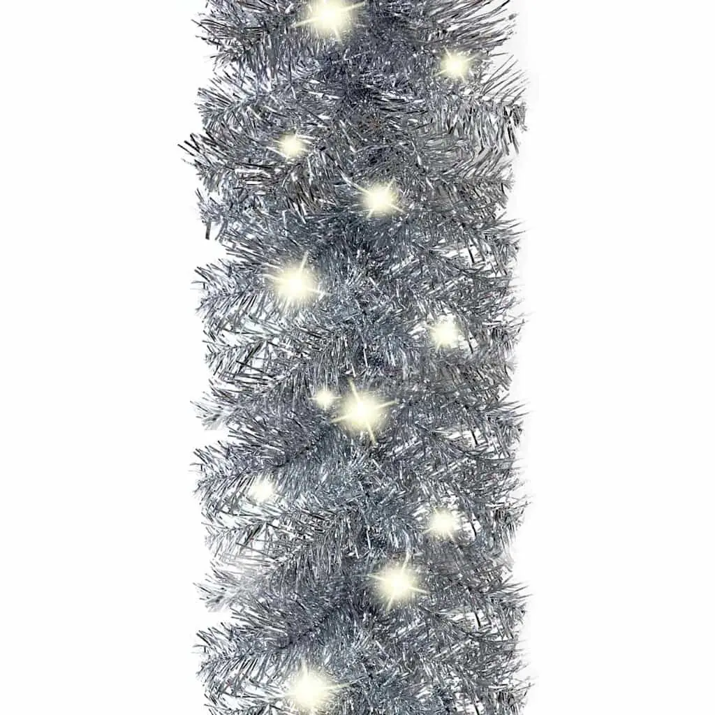 LED Christmas Garland Silver 10m Flexible Holiday Decoration for Home Stair and Window