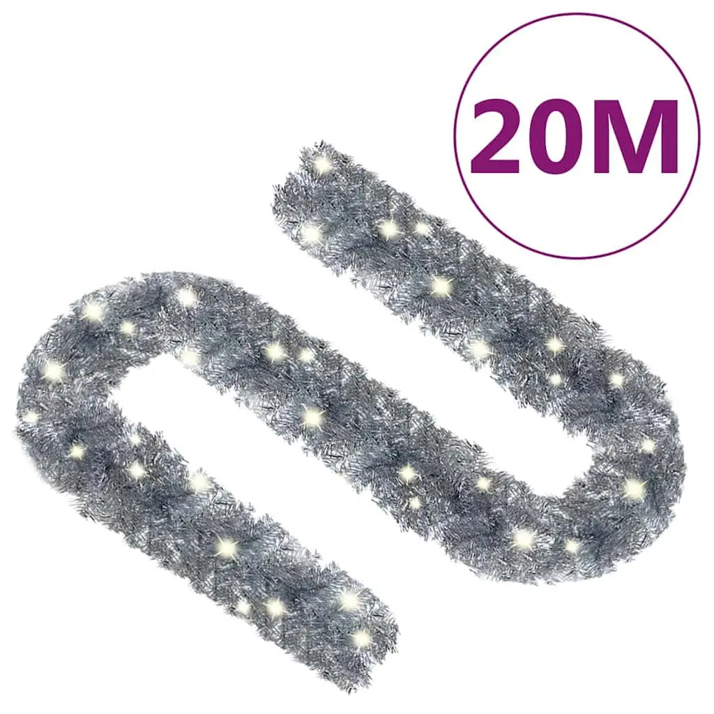 LED Christmas Garland 20m Flexible Silver Decoration for Walls Stairs Windows
