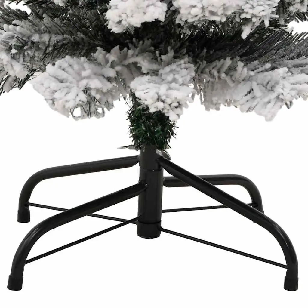 Slim Artificial Christmas Tree Flocked Snow Green 120cm Indoor Outdoor
