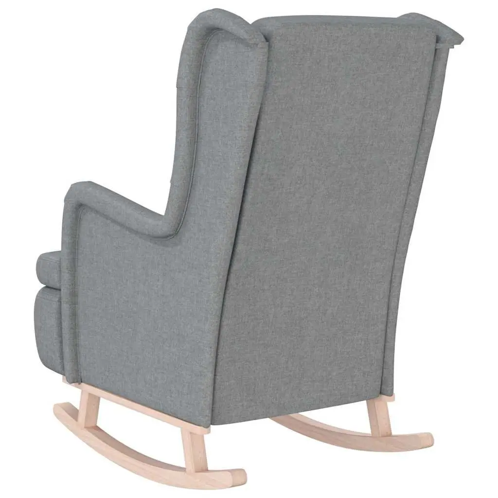 Armchair Foam Upholstered Grey Fabric Rocking Legs