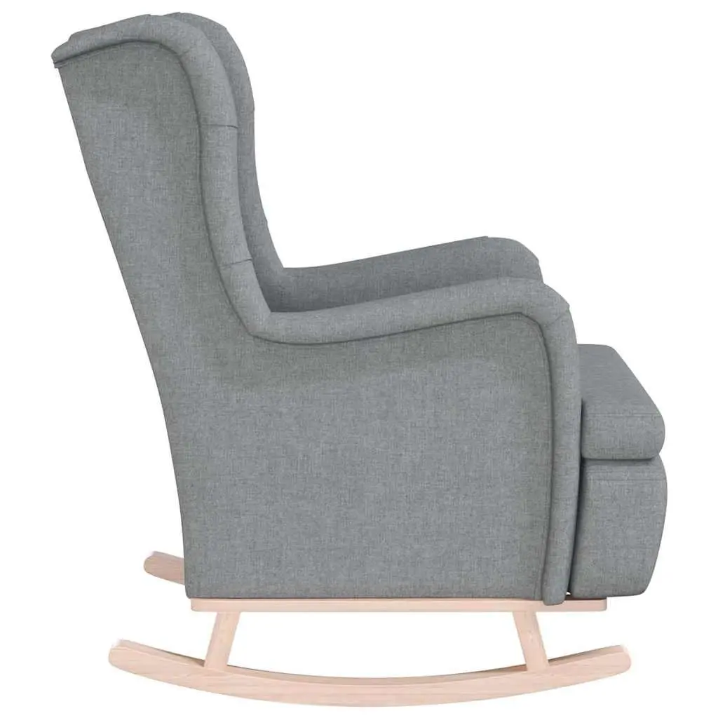 Armchair Foam Upholstered Grey Fabric Rocking Legs