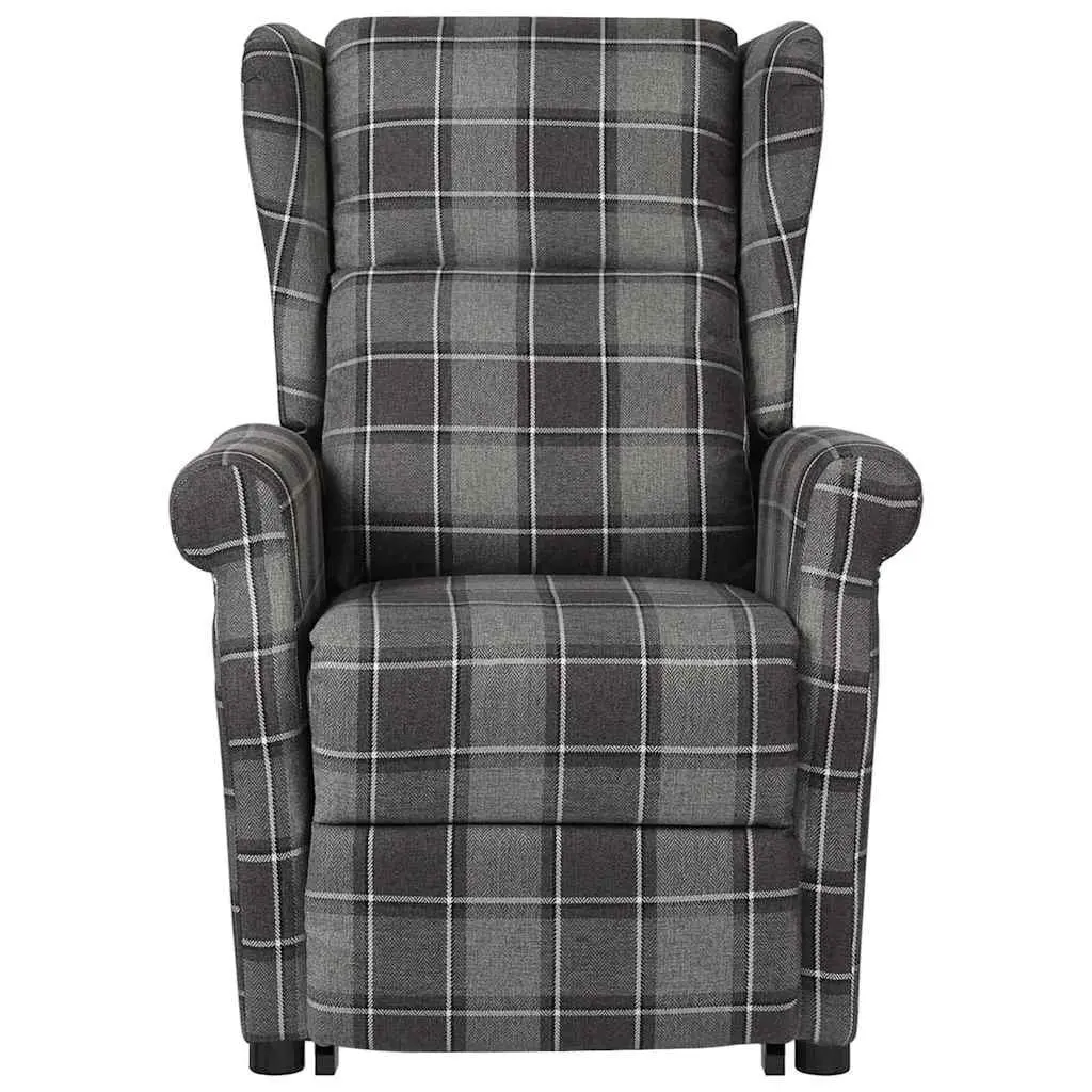 Stand Up Massage Chair Grey Fabric Recliner Lift Function Electric Vibration
