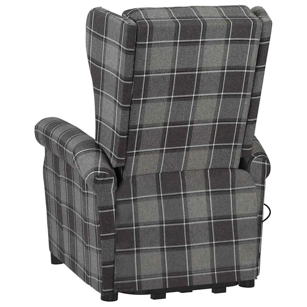 Stand Up Massage Chair Grey Fabric Recliner Lift Function Electric Vibration