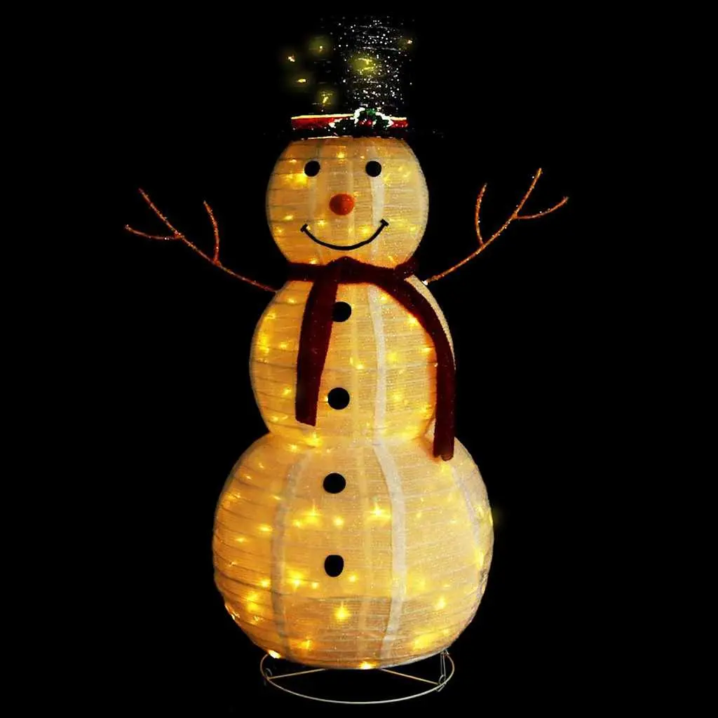 Snowman Decoration Figure Fabric 120cm LED Lights 8 Effects