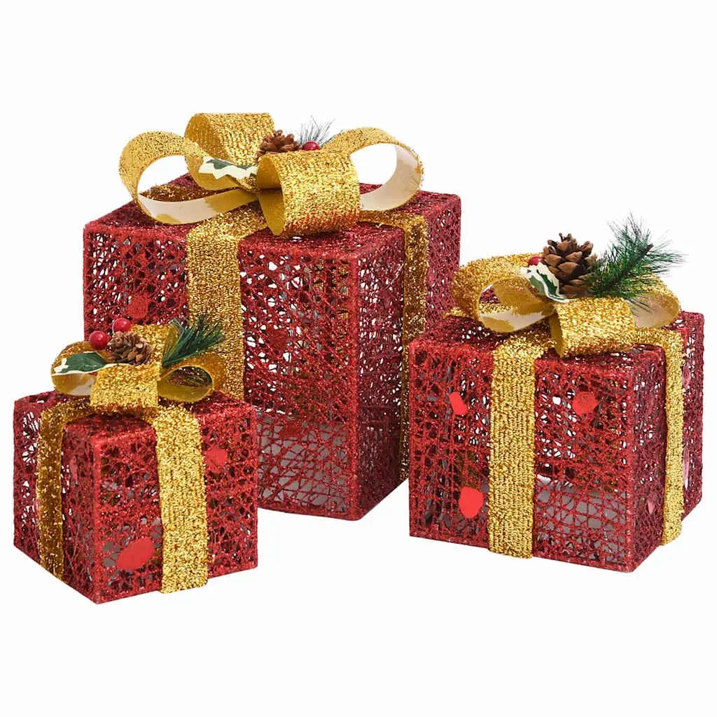 Red LED Gift Boxes for Holiday Decor