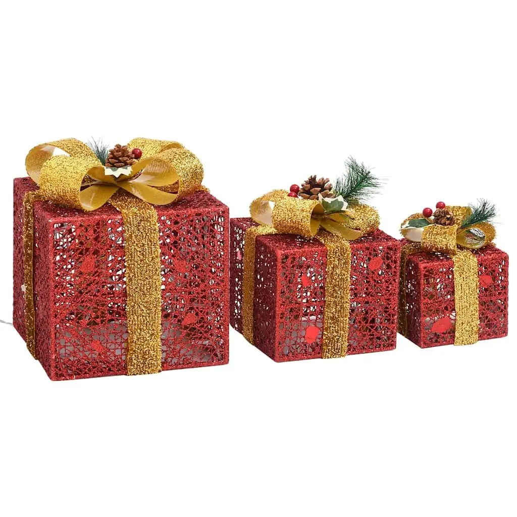 Red LED Gift Boxes for Holiday Decor