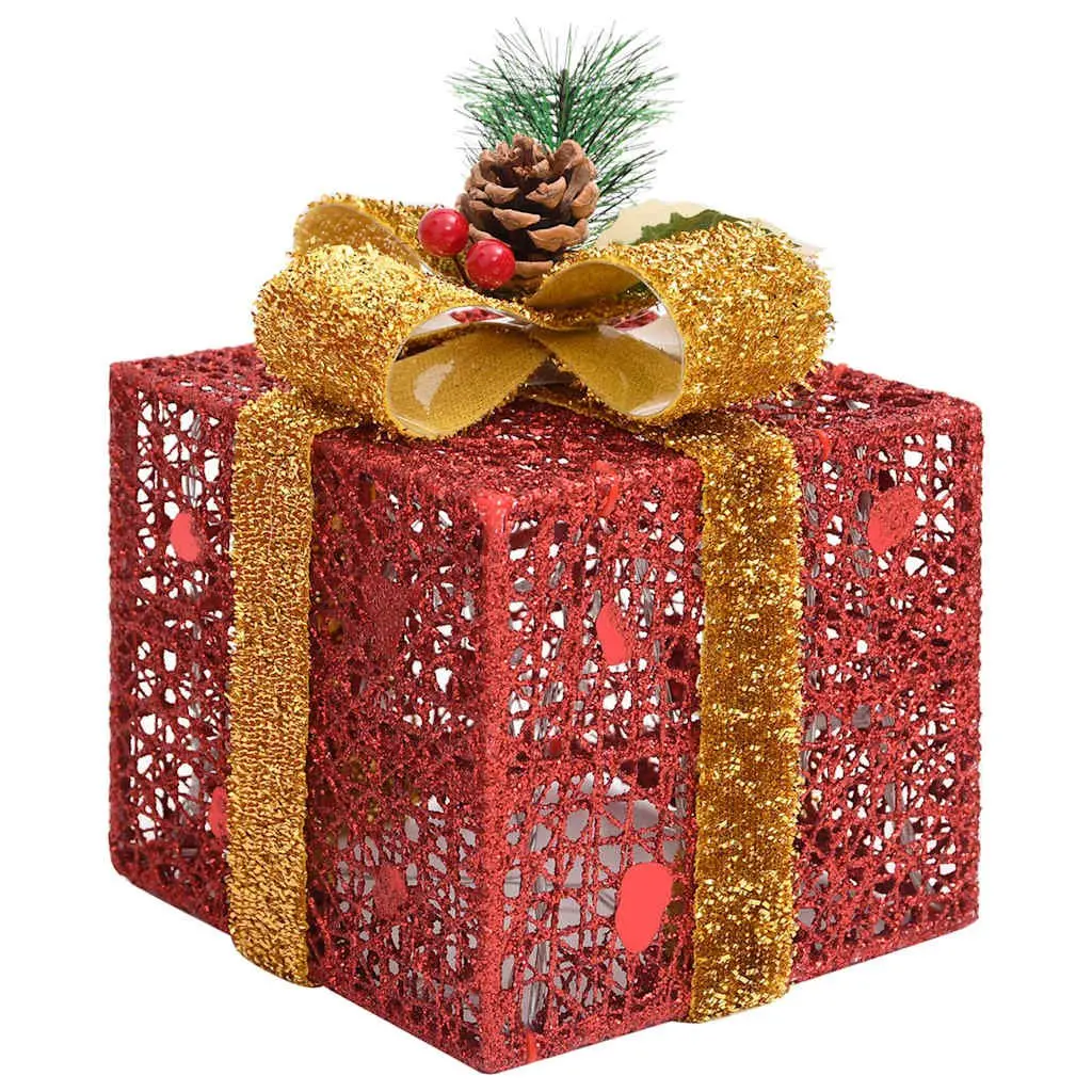 Red LED Gift Boxes for Holiday Decor