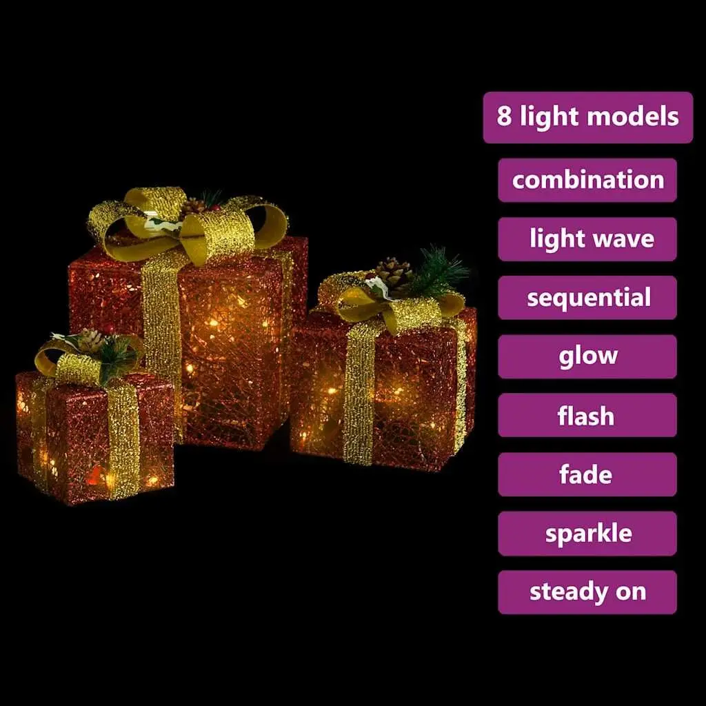 Red LED Gift Boxes for Holiday Decor