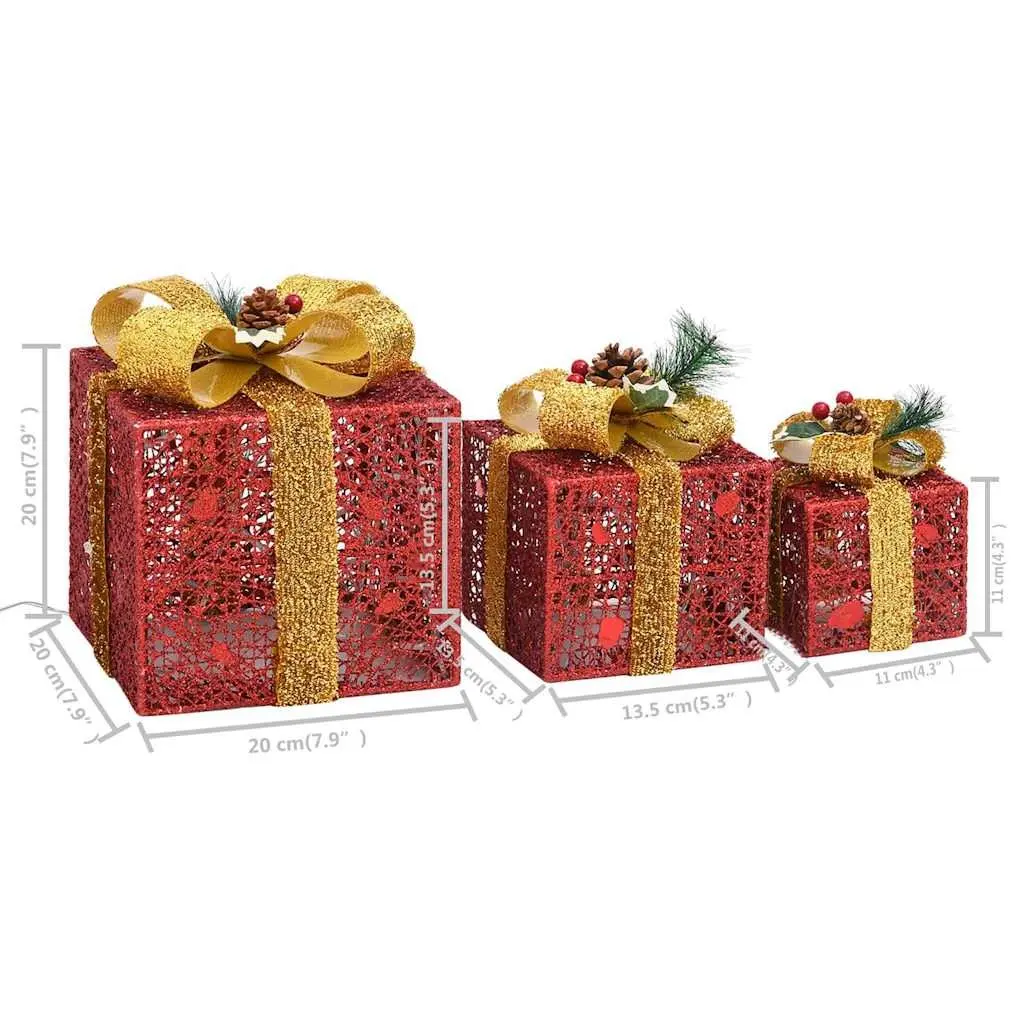 Red LED Gift Boxes for Holiday Decor