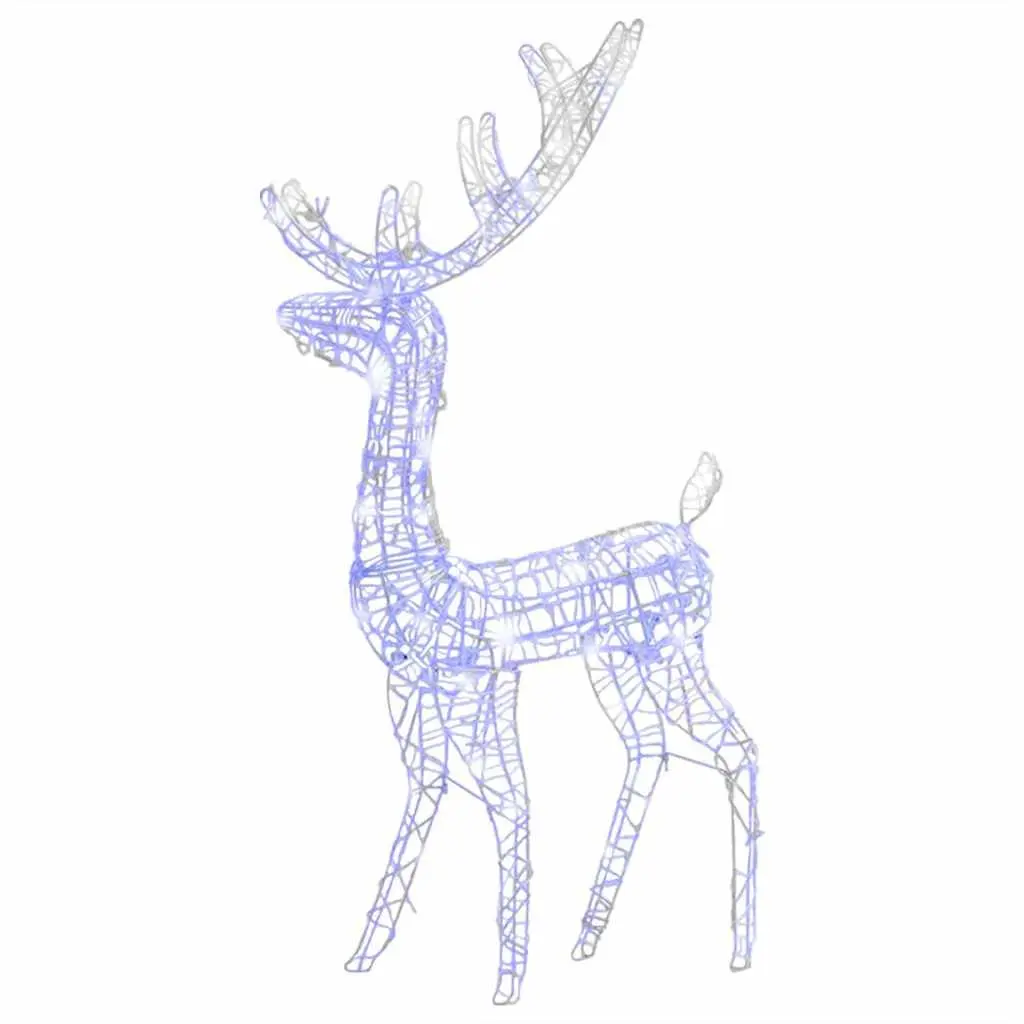 Acrylic Reindeer Christmas Decoration 128cm Blue with 140 LED Lights