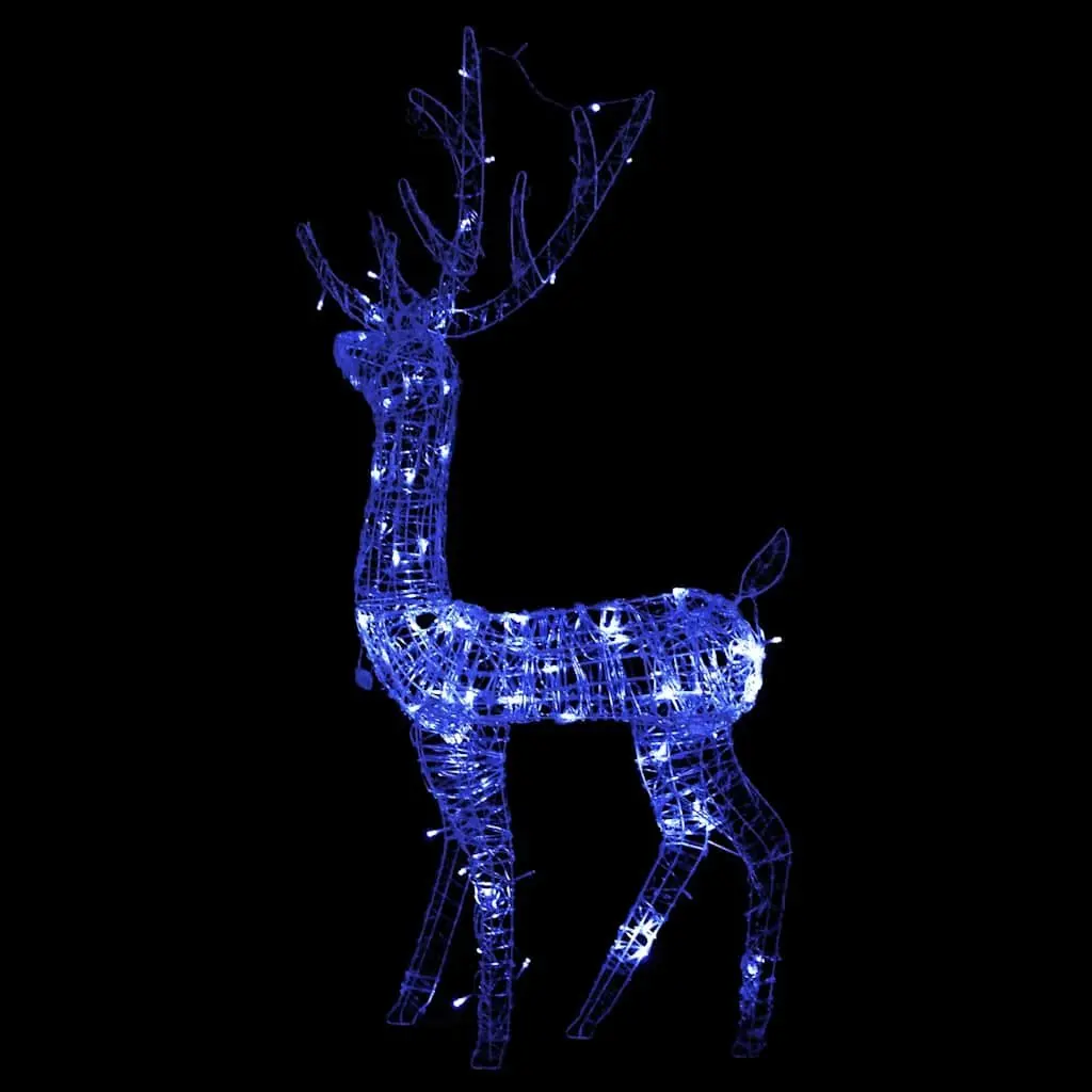 Acrylic Reindeer Christmas Decoration 128cm Blue with 140 LED Lights