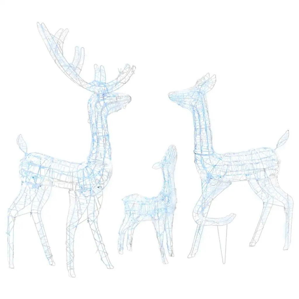Acrylic Christmas Decoration Reindeer Family with 300 Cold White LED Lights Indoor Outdoor