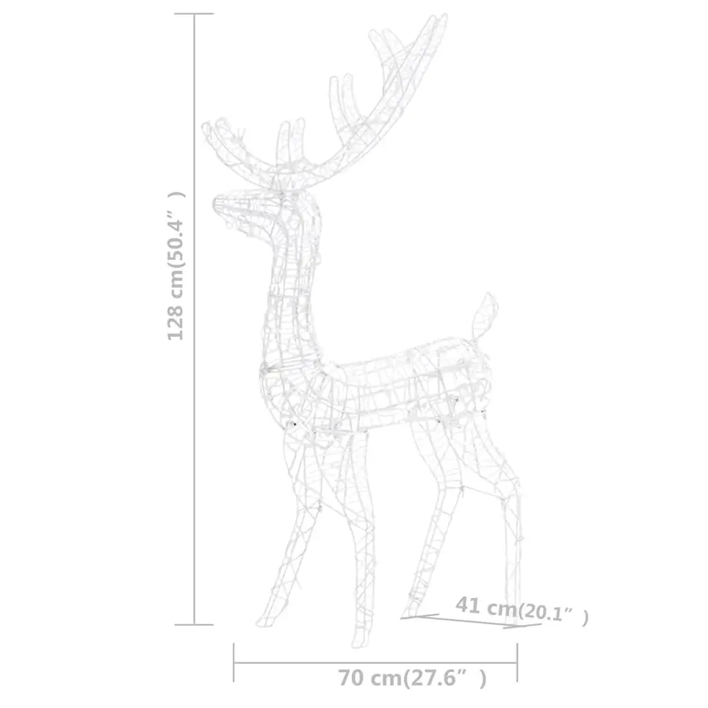 Acrylic Christmas Decoration Reindeer Family with 300 Cold White LED Lights Indoor Outdoor