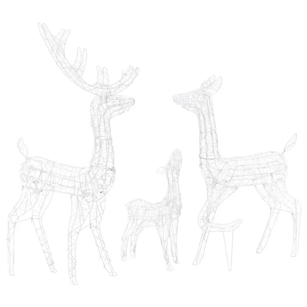 Acrylic Christmas Decoration Reindeer Family with 300 Cold White LED Lights Indoor Outdoor