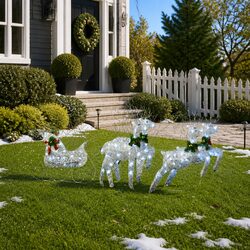 Versatile Reindeer Sleigh Decoration for Holiday Use