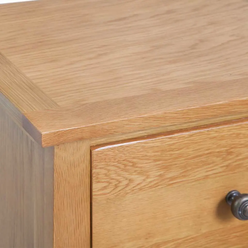 Tall Oak Wood Storage Cabinet 5 Drawer Extra Tall 45x32x110 cm Brown Furniture for Bedroom Living Room Hallway
