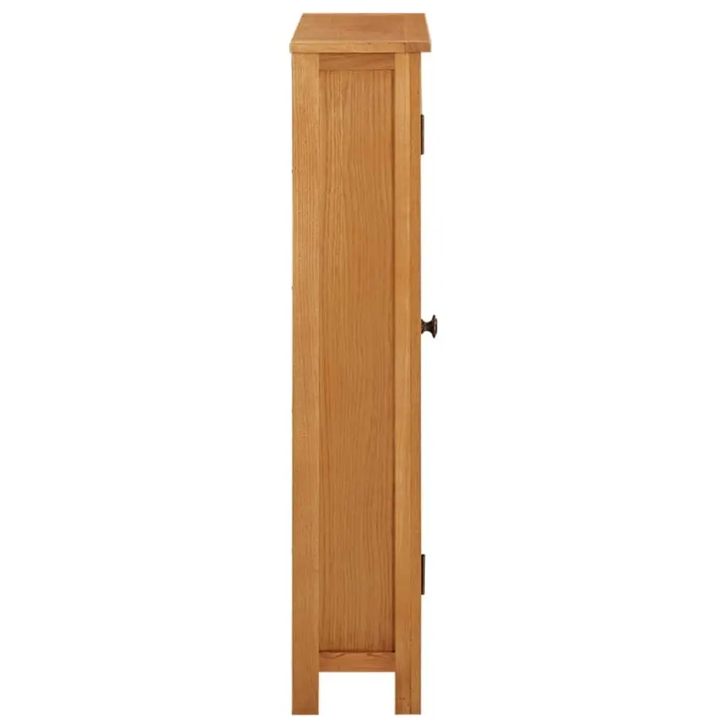 Solid Oak Wood Storage Cabinet 50x22x110 cm Brown Bedroom Living Room Organizer