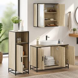 Practical 3-Piece Bathroom Furniture Set with Storage
