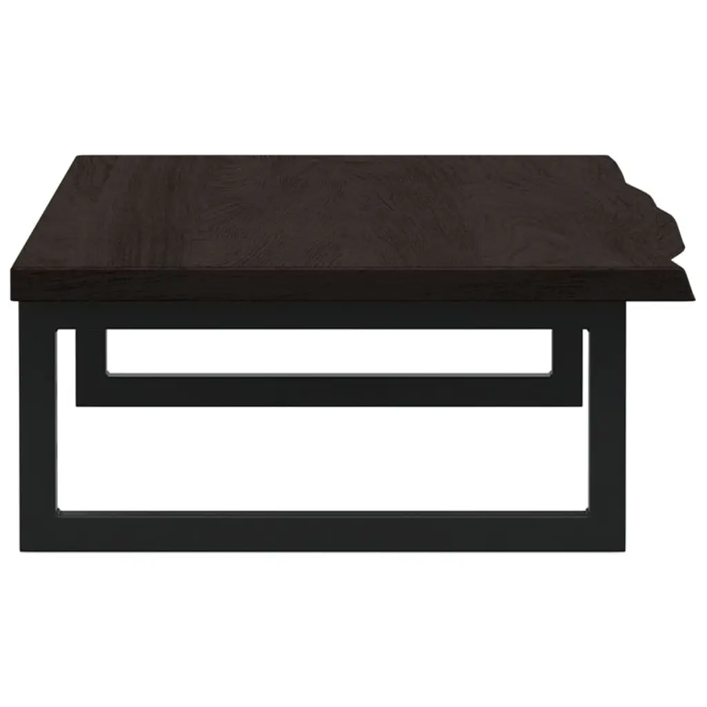 Bathroom Shelf Floating Storage Cabinet Steel with Oak Top Wall Mounted Brown