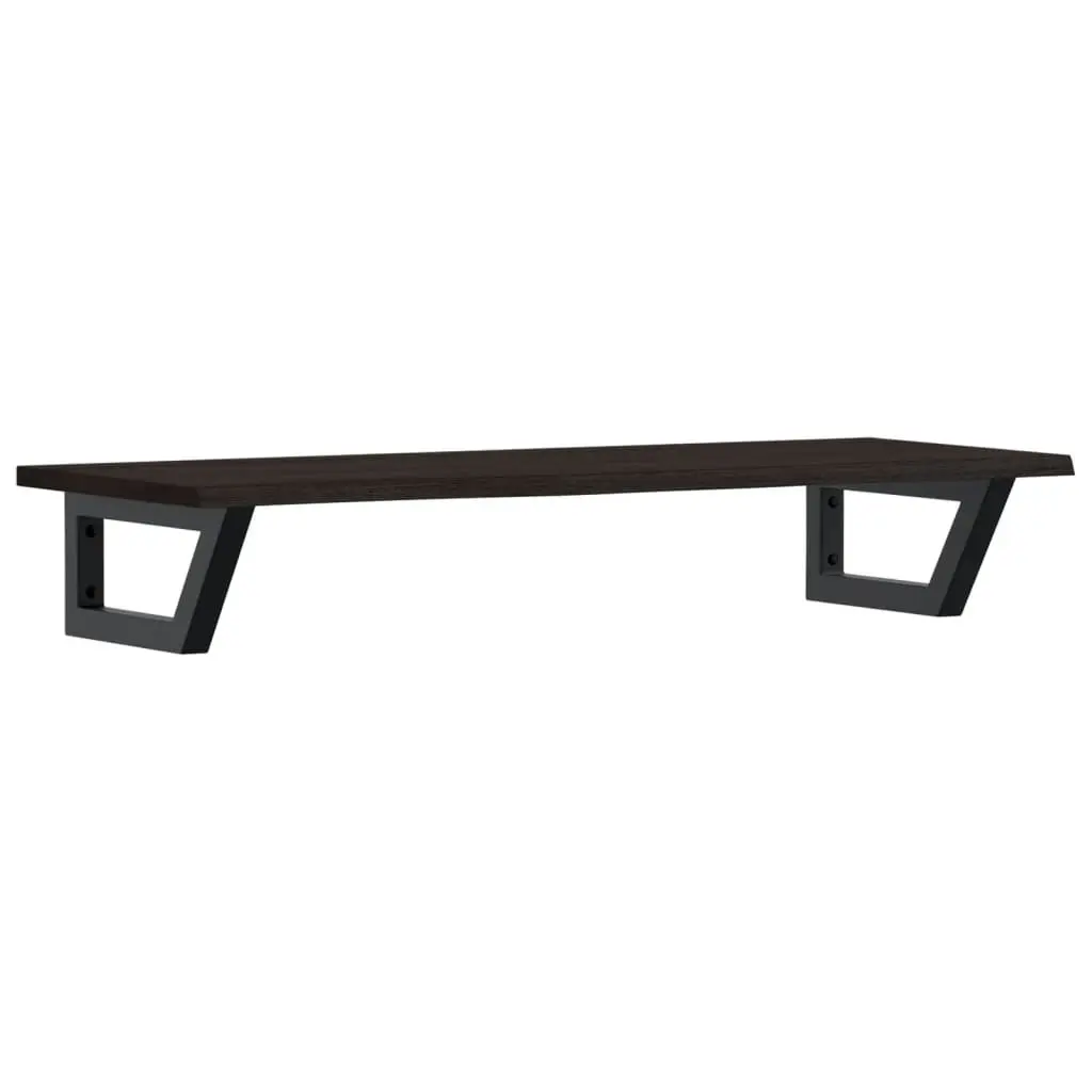 Wall Mounted Basin Shelf Bathroom Vanity Steel Brown Oak Wood Countertop Storage