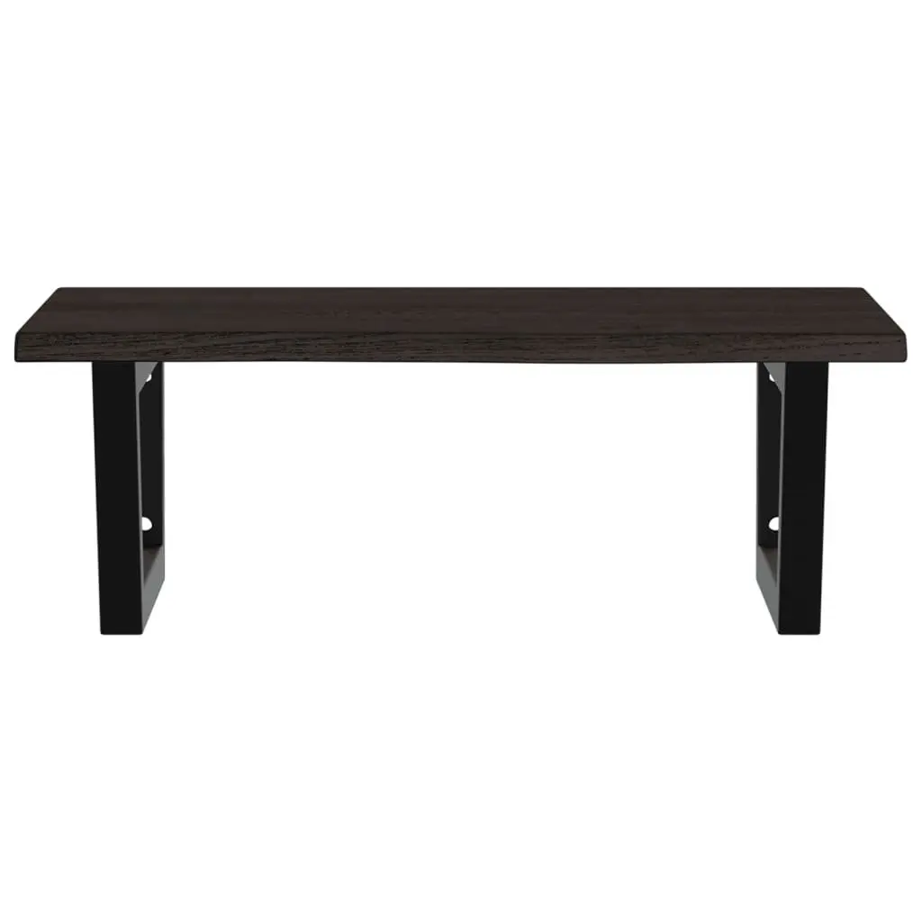 Basin Shelf Unit Wall Mounted Storage Steel Structure Solid Oak Wood Brown