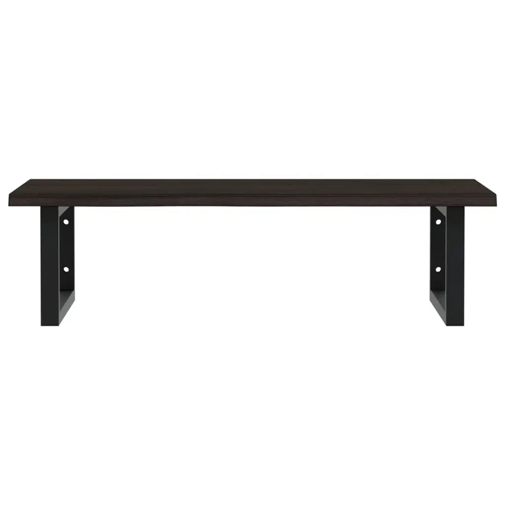 Wall Mounted Basin Shelf Bathroom Storage Steel Oak Wood Floating Cabinet Vanity