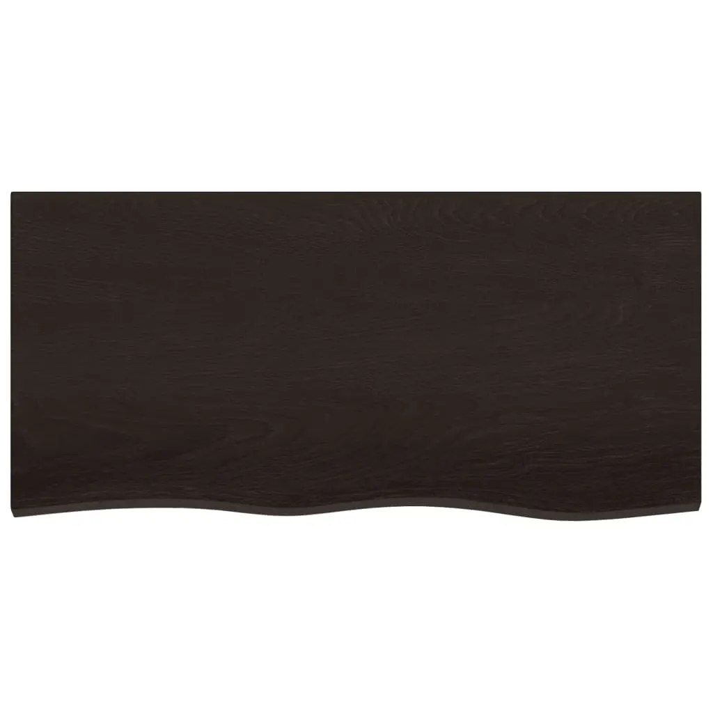Floating Bathroom Vanity Unit Oak Wood Top Steel Wall Mounted Shelf Storage Brown
