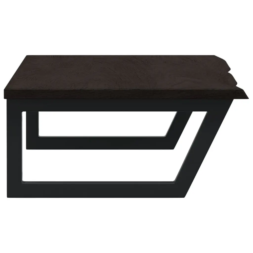 Wall Mounted Basin Shelf Steel Oak Wood Brown Floating Bathroom Vanity Storage